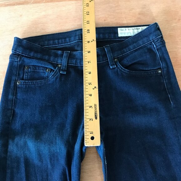 Rag & Bone Capri Skinny Jeans Women 27 Blue Mid Rise Stretch Preppy Dark Wash - Picture 8 of 13